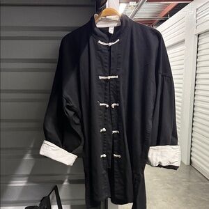 Black Traditional Men's Shirt Jacket